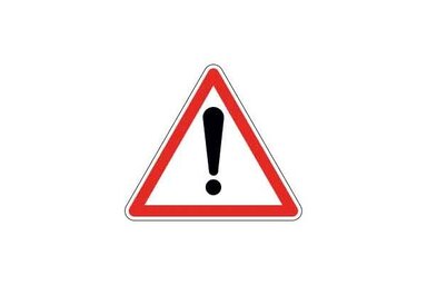 Panneau triangulaire rouge à point d'exclamation noir, signalant un danger ou une situation d'alerte